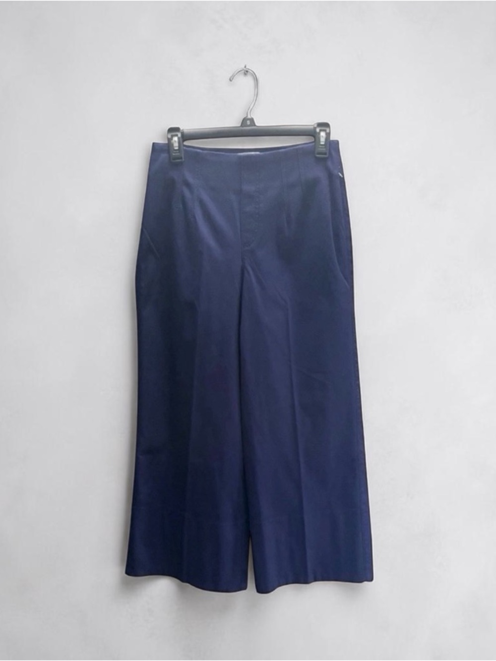 New Spanx Stretch Twill Cropped Wide Leg Pants Lapis Blue Medium